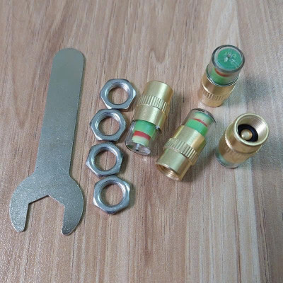 Nắp Van Lốp Ô Tô bằng Đồng kiểm tra cảnh báo Áp Suất Lốp có ốc hãm chống trộm
