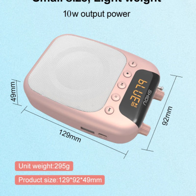 Tặng Kèm Micro Không Dây Trị Giá 199K - Loa Trợ Giảng Có Dây Shidu SD-S358 Công Suất Loa 10W Kết Nối Bluetooth,FM, Dung Lượng Pin 2500mAh Sử Dụng Lên Tới 15h. SHIDU S358 10W Wireless Mini Amplifier Meeting Guide Headset Micro Wireless - Hàng Chính Hãng