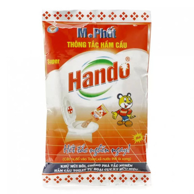 Combo 4 gói bột thông tắc hầm cầu bể phốt Hando 215Gr [Đổ định kì để bồn cầu ko tắc]