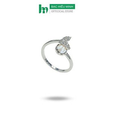 Nhẫn Nữ Bạc 925 Hình Đuôi Cá Mix Đá Moonstone Chính Hãng Bạc Hiểu Minh NU516