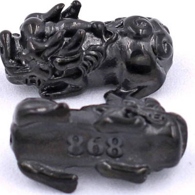 Chuỗi hạt đeo tay Thạch Anh Xanh Lá Cắt Giác size 8 ly, 10 ly, 12 ly - Vòng tay Tỳ Hưu Đôi inox đen VTAXLGTHHEV8 - hợp mệnh Hỏa, mệnh Mộc