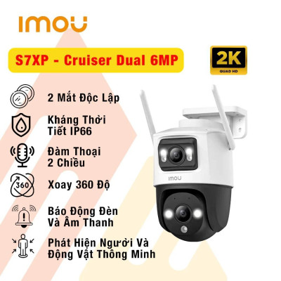 Camera Wifi 2 Mắt Kép Ngoài Trời IMOU S7XP / S7XEP / S7XFP xoay 360 độ, Cruiser Dual Đàm Thoại 2 Chiều - TRANGIATELECOM Hàng chính hãƞg Hàng nhập khẩu
