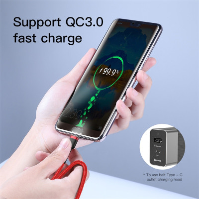 Cáp sạc nhanh Baseus Cafule Quick Charge Cable Type-C to Type-C PD 60W CATKLKF-G91- hàng chính hãng