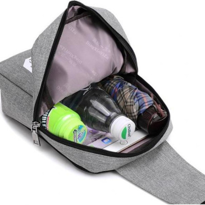 Combo Túi Du Lịch HARAS HRTK201 (26 x 46 cm) - Xám + Túi Đeo Chéo HARAS HRTK147 (16 x 24 cm) - Xám