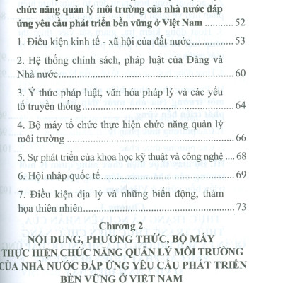 Chức Năng Quản Lý Môi Trường Của Nhà Nước Đáp Ứng Yêu Cầu Phát Triển Bền Vững Ở Việt Nam (Sách chuyên khảo) - TS. Bùi Xuân Phái