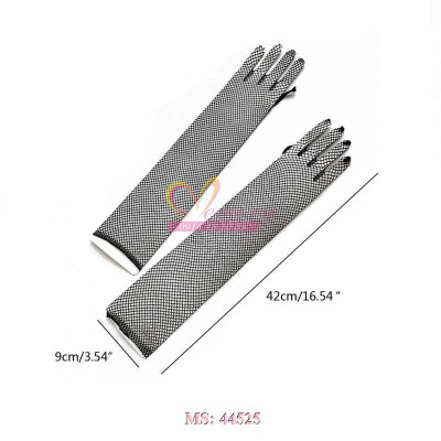 Găng tay lưới dài màu đen cho Cô dâu và Dạ hội, đi tiệc, sự kiện, lễ hội, chụp ảnh MS: 44525