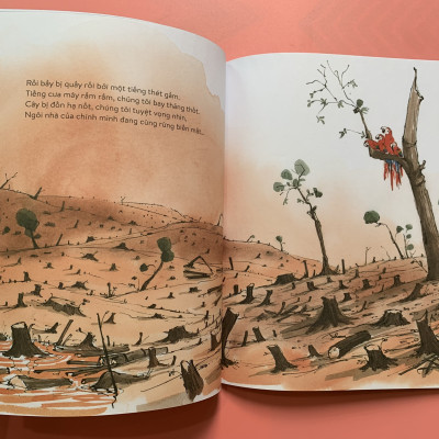 [Sách Kim Đồng – minh hoạ màu] VẸT ĐUÔI DÀI ĐÃ TRÔNG THẤY GÌ – Charlotte Guillain - Sam Usher - Hà Hương Giang dịch