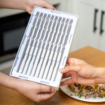 Bộ Đũa inox 10 Đôi Haatz CIM316 - Đũa inox 316L Siêu Bền, An Toàn Cho Sức Khoẻ, Bảo Hành 24 Tháng