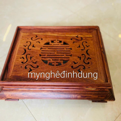 Khay trà cung đình bắng gỗ hương kt 47x37x15cm 