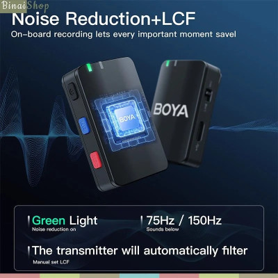 BOYAMIC - Micro Cài Áo Không Dây 2,4 GHz Có Chức Năng Ghi Âm Tích Hợp, Bộ Nhớ 8GB Dành Cho Điện Thoại, Máy Ảnh, Máy Tính - Hàng chính hãng