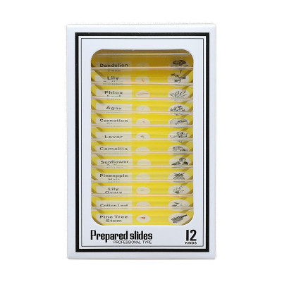 Bộ 12 tiểu bản mẫu vật của động thực vật dùng trên kính hiển vi - Hàng Chính Hãng