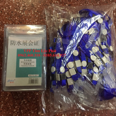 SỈ 50 BỘ THẺ ĐEO NHÂN VIÊN gồm BAO THẺ TÊN 207 (DỌC) + dây đeo thẻ lụa móc nhựa (LOẠI ĐẸP)