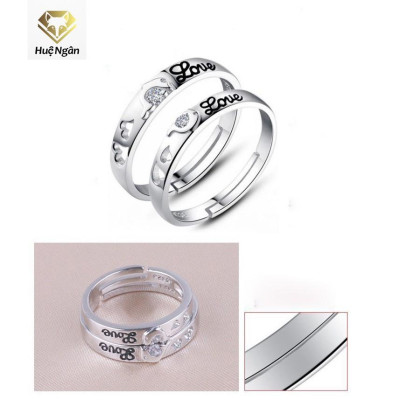 Nhẫn đôi bạc Ý 925 Huệ Ngân- Cá heo thủy chung RR1146