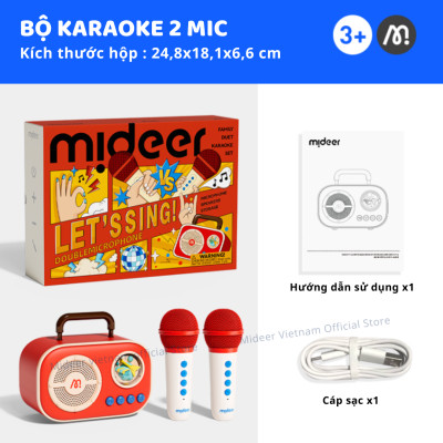 Loa karaoke mini bluetooth kèm mic cho bé Mideer versatile singalone microphone - Hàng chính hãng