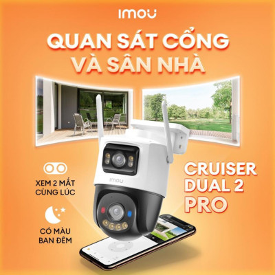 Camera Wifi 2 Mắt Kép Ngoài Trời IMOU S7XP / S7XEP / S7XFP xoay 360 độ, Cruiser Dual Đàm Thoại 2 Chiều - TRANGIATELECOM Hàng chính hãƞg Hàng nhập khẩu