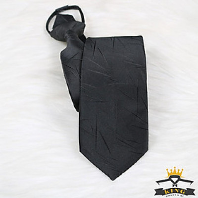 Cà vạt nam KING công sở và chú rể màu đen caravat thắt sẵn hàn quốc bản lớn 8cm C0020