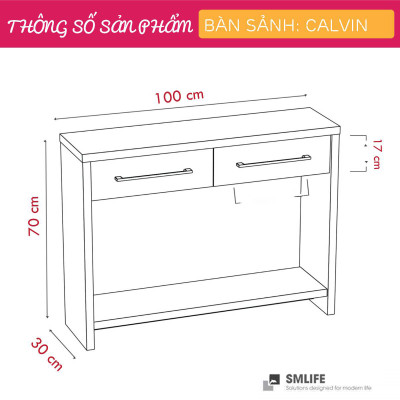 Bàn sofa dáng thấp cho phòng khách SMLIFE Calvin