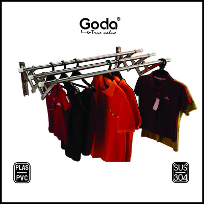 Giàn phơi xếp ống 22mm inox 304 thông minh cao cấp Goda loại 1 mét GD-141b