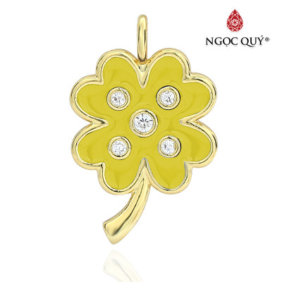 Charm treo hợp kim hình cỏ bốn lá đính đá - Ngọc Quý Gemstones