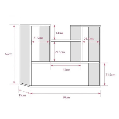 Combo 2 Kệ Gỗ Trang Trí Treo Tường Chữ L và Chữ U Tundo CTKT812 90cm x 62cm x 15cm