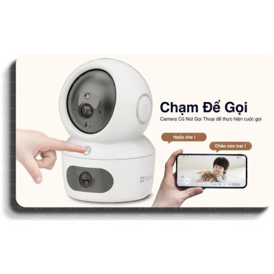 Camera Ezviz 2 Mắt 8.0MP H7C Xem 2 Màn Hình Cùng Lúc, Xoay 360 Độ, Có Màu Đêm - TRANGIATELECOM Hàng nhập khẩu