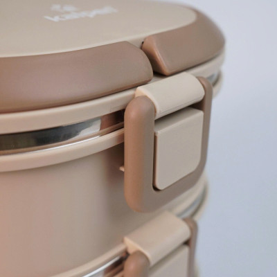 Hộp cơm giữ nhiệt 3 tầng Inox 304 Kalpen AR11 dung tích 2100ml chuẩn Đức - Hàng chính hãng