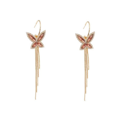 Earrings đeo tai nữ dáng dài hình bướm lấp lánh