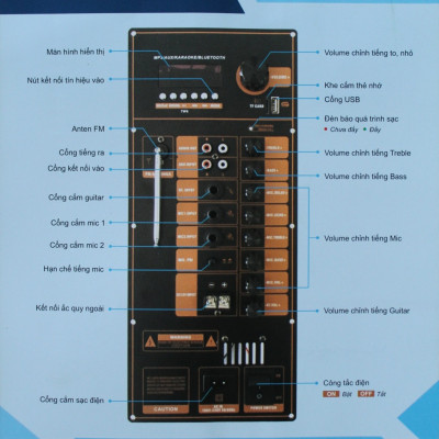 Loa Kéo Di Động Karaoke Bass 40 BMD LK-40B1 (800W) 4 Tấc - Chính Hãng