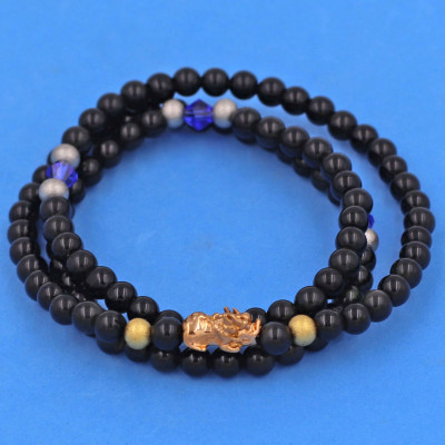 [Mệnh Thủy, Mộc] Bộ Vòng Chuỗi, Tràng Hạt 108 Hạt 6 Ly Đá Thạch Anh Đen Charm Tỳ Hưu Inox - Tràng Chuỗi Niệm Phật - An Yên - Thịnh Vượng - May Mắn - Tài Lộc - Bình An - Phong thủy 868