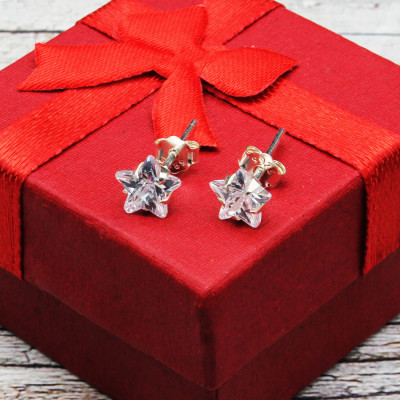 Bông Tai Hoa Tai Bạc Hiểu Minh HT306T Ngôi Sao Màu Trắng