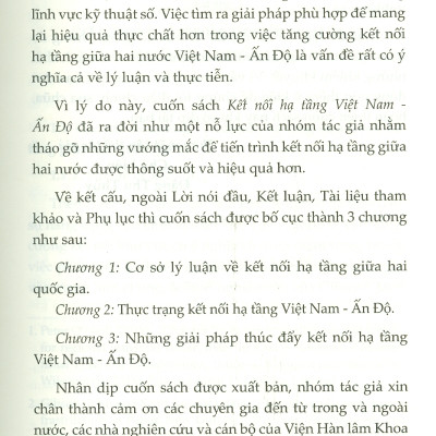 Kết Nối Hạ Tầng VIỆT NAM - ẤN ĐỘ (Sách chuyên khảo)
