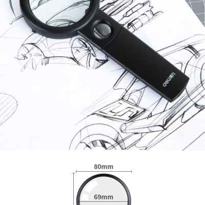 Kính lúp x3 Deli, Đen - E9091