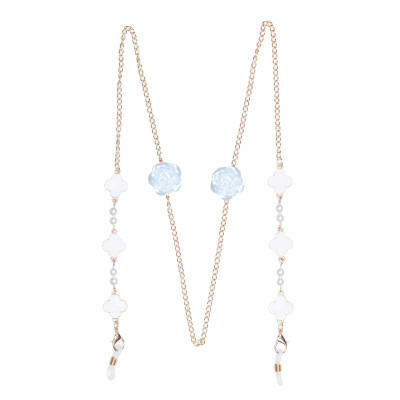 Chuỗi đeo gọng kính mix cỏ bốn lá may mắn và hoa hồng phong cách Hàn Quốc ngọt ngào dây đeo khẩu trang đeo airpod chống lạc