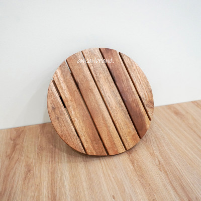 Đế Lót Chậu Cây Có Bánh Xe Thương Hiệu ANKAN, Đế Để Chậu Cây, Có Bánh Xe, Mặt Tròn Bằng Gỗ Tràm, Màu Vàng Đường Kính 30 Cm, Tải Trọng 80kg - Dễ Dàng Đẩy Cây Ra Ngoài Phơi Nắng, Dọn Dẹp Sân Vườn Khi Trời Mưa