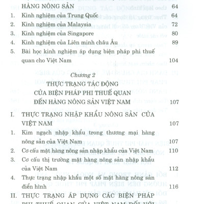 Biện Pháp Phi Thuế Quan Của Việt Nam Đối Với Hàng Nông Sản Nhập Khẩu (Sách chuyên khảo)