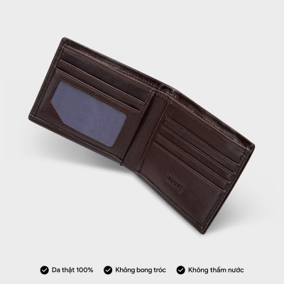 Ví nam da bò Trita ( Thời trang nam gấp 2 ngang - Ví da RVN04 )