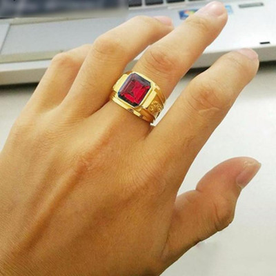 Nhẫn nam titan cao cấp thời trang chạm rồng 2 bên trangsucpt đá xanh lá inox thép không gỉ PTNNA253