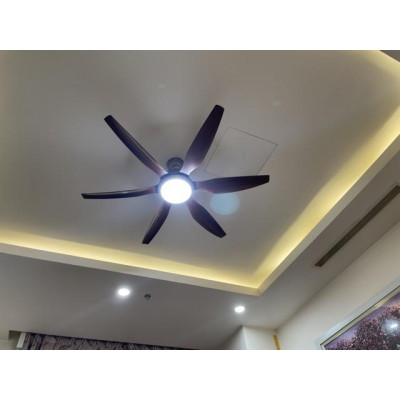 Đèn quạt LOGIE hiện đại 3 màu ánh sáng động cơ đồng 100% hàng chuẩn loại 1- kèm điều khiển tiện dụng (có ảnh thật 100%)