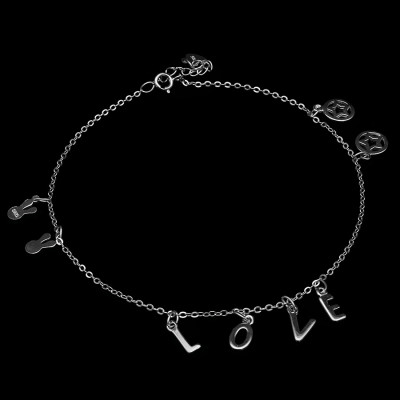 Lắc Chân Nữ Bạc Hiểu Minh LC123 LOVE