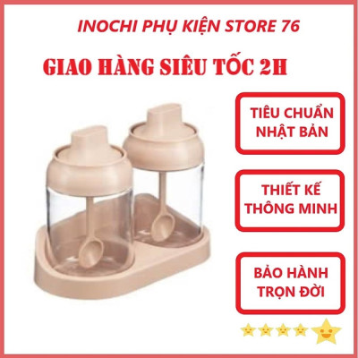 Bộ 2 lọ gia vị Tritan Yoko Hộp đựng gia vị chất liệu nhựa an toàn cho sức khỏe chuẩn xuất Nhật , EU - Tặng kèm khăn lau pakasa 