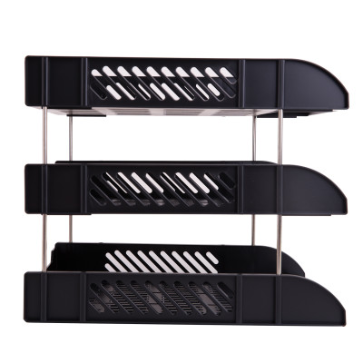 Giá Tài Liệu 3 Ngăn Deli, Ghi Xám - E9217