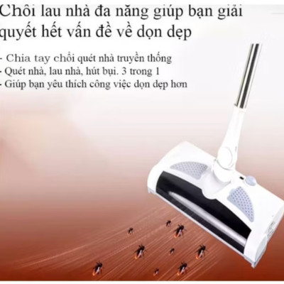 CHỔI ĐIỆN LAU NHÀ HÚT BỤI 2IN1 ĐA CHỨC NĂNG THUẬN TIỆN CHO MỌI NHÀ 