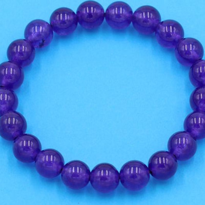 Vòng chuỗi đeo tay - thạch anh tím 8 ly 21 hạt - hợp mệnh Hỏa, mệnh Thổ