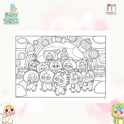 Sách Tô Màu - Baby Three Ở Thế Giới Cổ Tích + Baby Three 12 Con Giáp Ở Vương Quốc Ngọt Ngào - Combo 2 Cuốn - Minh Thắng