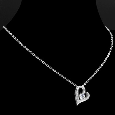 Dây Và Mặt Dây Chuyền Bạc Hiểu Minh DMD323 trái tim màu tím bạc ta