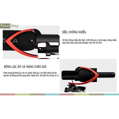 Micro Shortgun Cho Máy Ảnh, Máy Quay Comica CVM-V30  - Hàng Chính Hãng