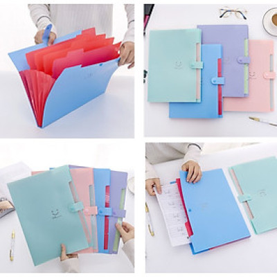 Túi Đựng Giấy A4 - Bìa Đựng Hồ Sơ Hình Mặt Cười Dễ Thương - Chính Hãng (Màu ngẫu nhiên)