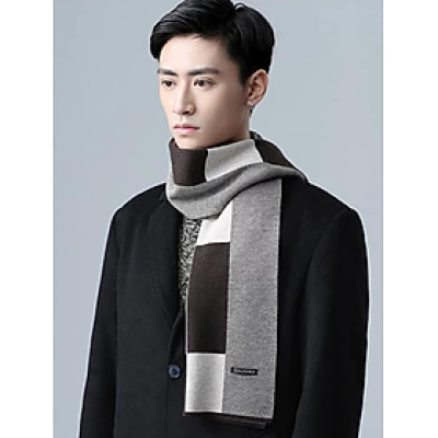 Khăn choàng nam cao cấp thời trang Hàn Quốc màu nâu dn19121516