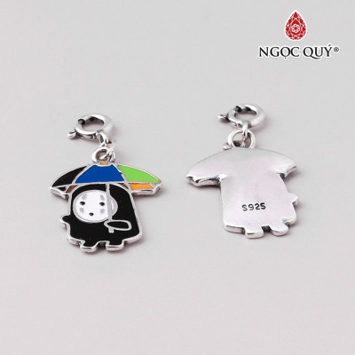 Charm bạc treo hình vô diện cầm dù -  Ngọc Quý Gemstones