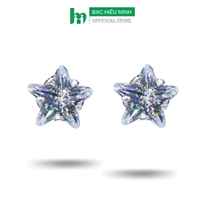 Bông Tai Hoa Tai Bạc Hiểu Minh HT306T Ngôi Sao Màu Trắng